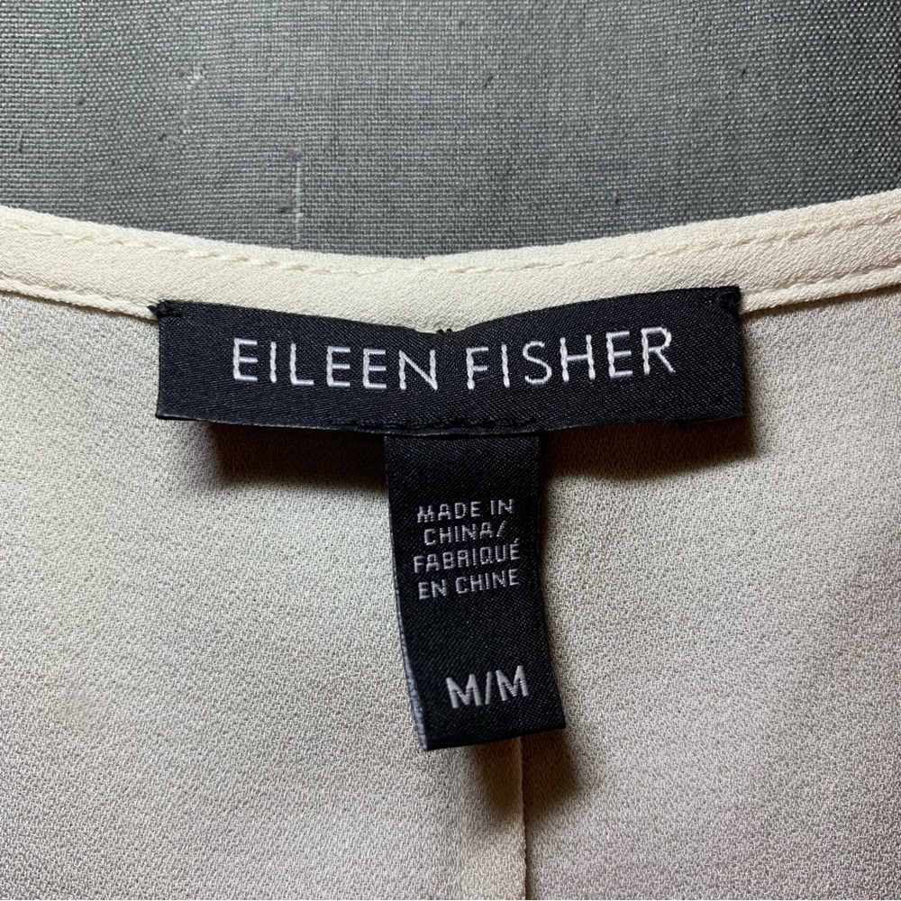 Eileen Fisher 100% Silk Georgette Crepe High Low Tunic Top Size Women’s Medium - Picture 5 of 7